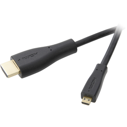 SpeaKa Professional HDMI kabel Zástrčka HDMI-A, Zástrčka HDMI Micro-D 1.50 m černá SP-1300960 Audio Return Channel, pozlacené kontakty HDMI kabel
