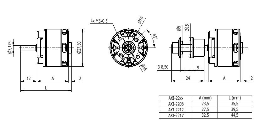 Combo set AXI 2212/20 V2 + FOXY G2 20A regulátor Model Motors