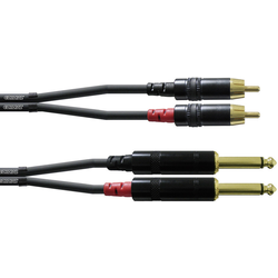 Cordial CFU 6 PC audio kabelový adaptér [2x jack zástrčka 6,3 mm - 2x cinch zástrčka] 6.00 m černá