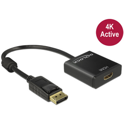 Delock DisplayPort / HDMI kabelový adaptér Konektor DisplayPort, Zásuvka HDMI-A 0.20 m černá 62607 pozlacené kontakty Kabel DisplayPort