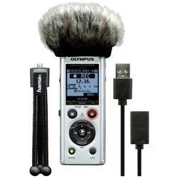 Olympus digitální diktafon LS-P1 Podcaster Kit Maximální čas nahrávání 123 h stříbrná