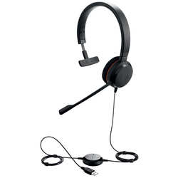 Jabra Evolve 20 Počítače Sluchátka On Ear kabelová mono černá Redukce šumu mikrofonu headset, regulace hlasitosti