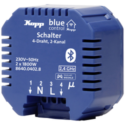 Kopp Blue-Control 2kanálový spínač pohonu Spínací výkon (max.) 1800 W, 1800 W modrá