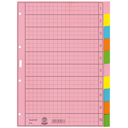 Leitz 4340 rejstřík DIN A4 prázdná bezdřevý papír vícebarevná 10 karet   43400000