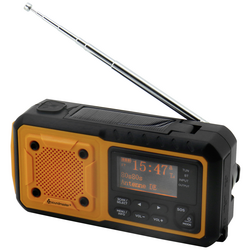 soundmaster DAB112OR outdoorové rádio DAB+, FM #####Notfallradio, Bluetooth, USB s USB nabíječkou, Ruční klika, Solární panel, stolní lampa, funkce alarmu, s akumulátorem oranžová