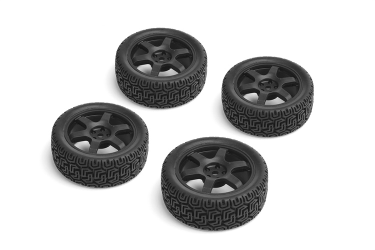 CARTEN nalepené Rally gumy 26mm na černých 6 papr. diskách, 0mm OFFset, 4 ks.