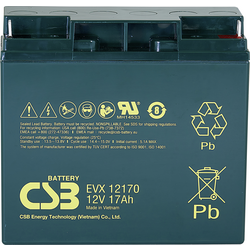 CSB Battery EVX 12170 EVX12170 olověný akumulátor 12 V 17 Ah olověný se skelným rounem (š x v x h) 181 x 167 x 76 mm šroubované M5 odolné proti více cyklům, bezúdržbové, nepatrné vybíjení