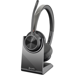 POLY VOYAGER 4320 UC telefon Sluchátka On Ear Bluetooth® stereo černá Redukce šumu mikrofonu, Potlačení hluku Vypnutí zvuku mikrofonu