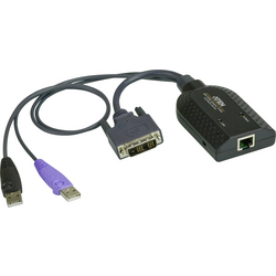 ATEN KVM adaptér [2x USB 2.0 zástrčka A, DVI-D zástrčka  - 1x RJ45 zásuvka]  černá