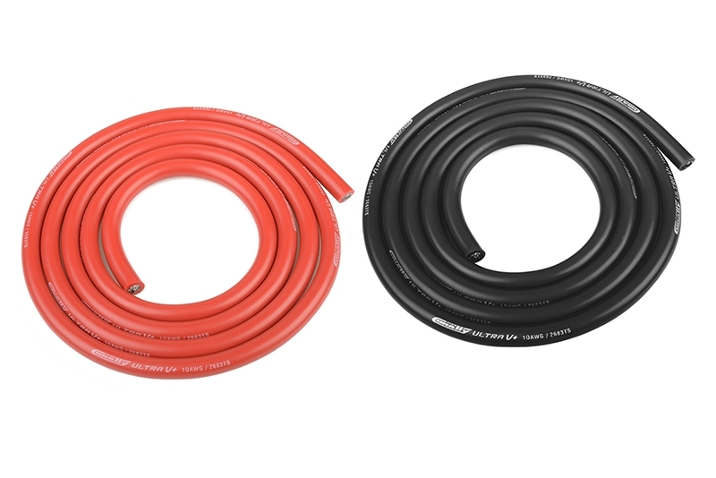 Silikonový kabel 5,5qmm, 10AWG, 2x1metr, černý a červený TEAM CORALLY