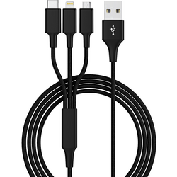 USB 2.0, Apple iPad/iPhone/iPod, USB 3.0   1.20 m černá