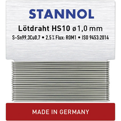 Stannol HS10 bezolovnatý pájecí cín bez olova Sn99,3Cu0,7 ROM1 6 g 1 mm