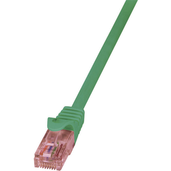 LogiLink CQ2075U RJ45 síťové kabely, propojovací kabely CAT 6 U/UTP 5.00 m zelená samozhášecí, s ochranou 1 ks