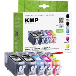 KMP Ink náhradní Canon PGI-525, CLI-526 kompatibilní kombinované balení černá, azurová, purppurová, žlutá C131V 1513,0055