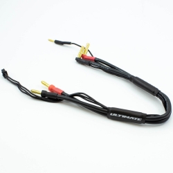2S černý nabíjecí kabel G4/G5 v černé ochranné punčoše - dlouhý 30cm - (4mm, 3-pin XH) Ultimate Racing