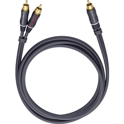 Oehlbach 23708 cinch audio Y kabel [2x cinch zástrčka - 1x cinch zástrčka] 8.00 m antracitová pozlacené kontakty