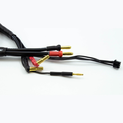 2S černý nabíjecí kabel G4/G5 v černé ochranné punčoše - dlouhý 60cm - (4mm, 3-pin XH) Ultimate Racing
