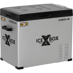 CrossTools ICEBOX 40 přenosná lednice (autochladnička) Energetická třída (EEK2021): E (A - G) kompresor 230 V, 24 V, 12 V stříbrná (matná), černá 40 l