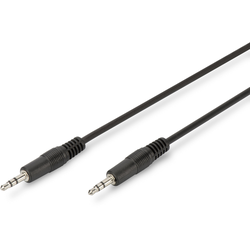 Digitus AK-510100-015-S jack audio kabel [1x jack zástrčka 3,5 mm - 1x jack zástrčka 3,5 mm] 1.50 m černá kulatý, nestíněný