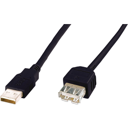 Digitus USB kabel USB 2.0 USB-A zástrčka, USB-A zásuvka 3.00 m černá AK-300202-030-S