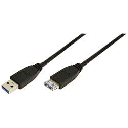LogiLink USB kabel USB 3.2 Gen1 (USB 3.0 / USB 3.1 Gen1) USB-A zástrčka, USB-A zásuvka 3.00 m černá