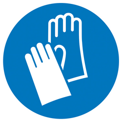 příkazová tabulka  Používejte ochranu rukou, Hygiena a vzdálenost samolepicí fólie (Ø) 50 mm  ISO 7010  6 ks
