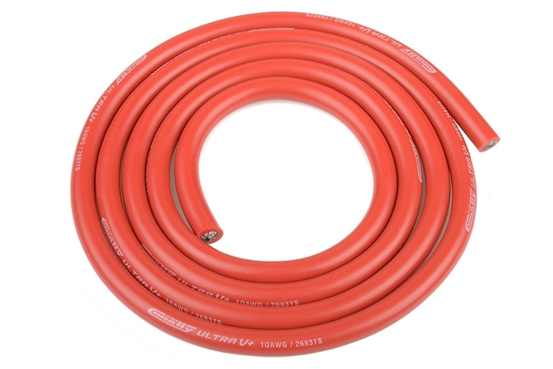 Silikonový kabel 5,5qmm, 10AWG, 1metr, červený TEAM CORALLY