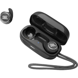 JBL Reflect Mini NC  špuntová sluchátka Bluetooth®  černá Potlačení hluku voděodolná, odolné vůči potu, za uši