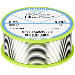 Felder Löttechnik ISO-Core "Ultra Clear" SAC305 pájecí cín cívka Sn96,5Ag3Cu0,5  0.250 kg 0.75 mm