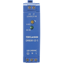 TDK-Lambda  DRB30-12-1  síťový zdroj na DIN lištu    12 V/DC  2.5 A  30 W  Počet výstupů:1 x    Obsahuje 1 ks