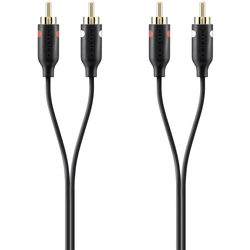 Belkin F3Y098bt2M cinch audio kabel [2x cinch zástrčka - 2x cinch zástrčka] 2.00 m černá pozlacené kontakty