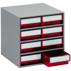 Treston 0840-5 skladová skříň    (š x v x h) 400 x 395 x 400 mm světle šedá, červená 1 ks