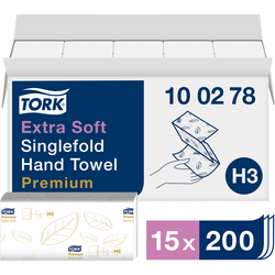 TORK 100278 Zickzack Premium papírové utěrky, skládané (d x š) 23 cm x 22.6 cm vysoce bílá  15 x 200 blistrů/bal.  3000 ks