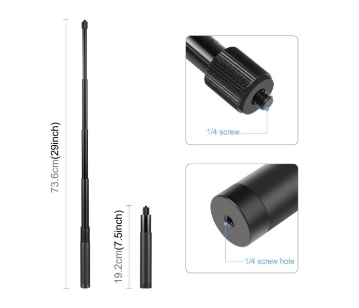Invisible Selfie Stick for Insta360 X3 / X2 / One RS / GoPro (73.5cm) STABLECAM