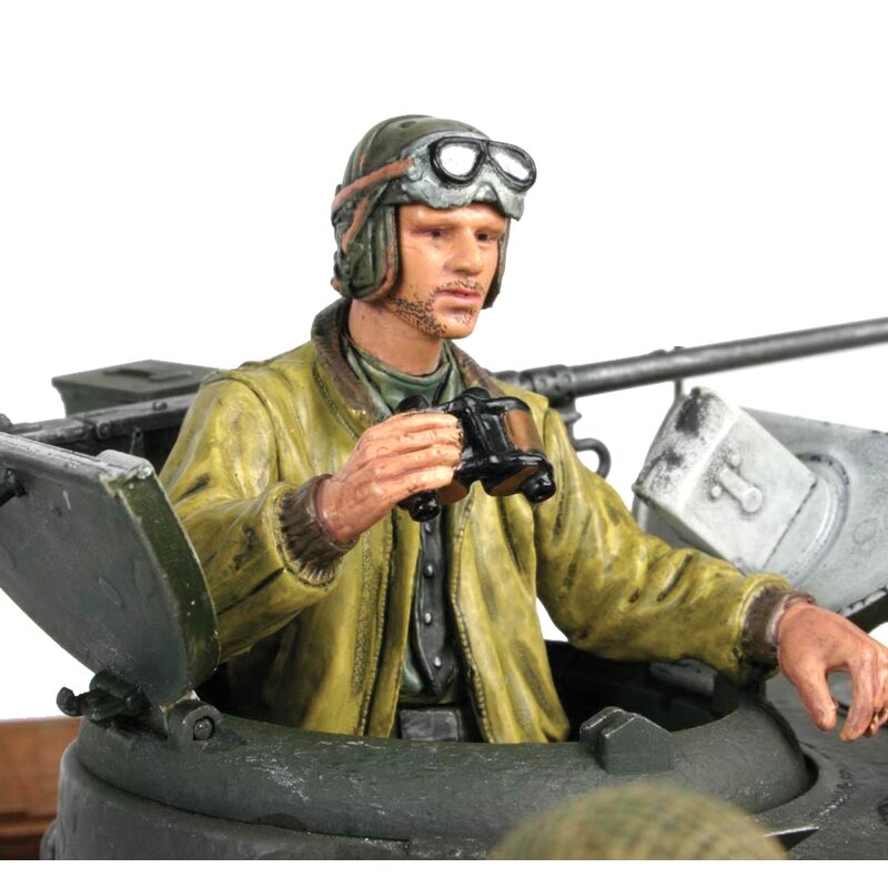 TORRO 1/16 figurka stojícího velitele tanku US z 2 sv. války, ručně malovaný