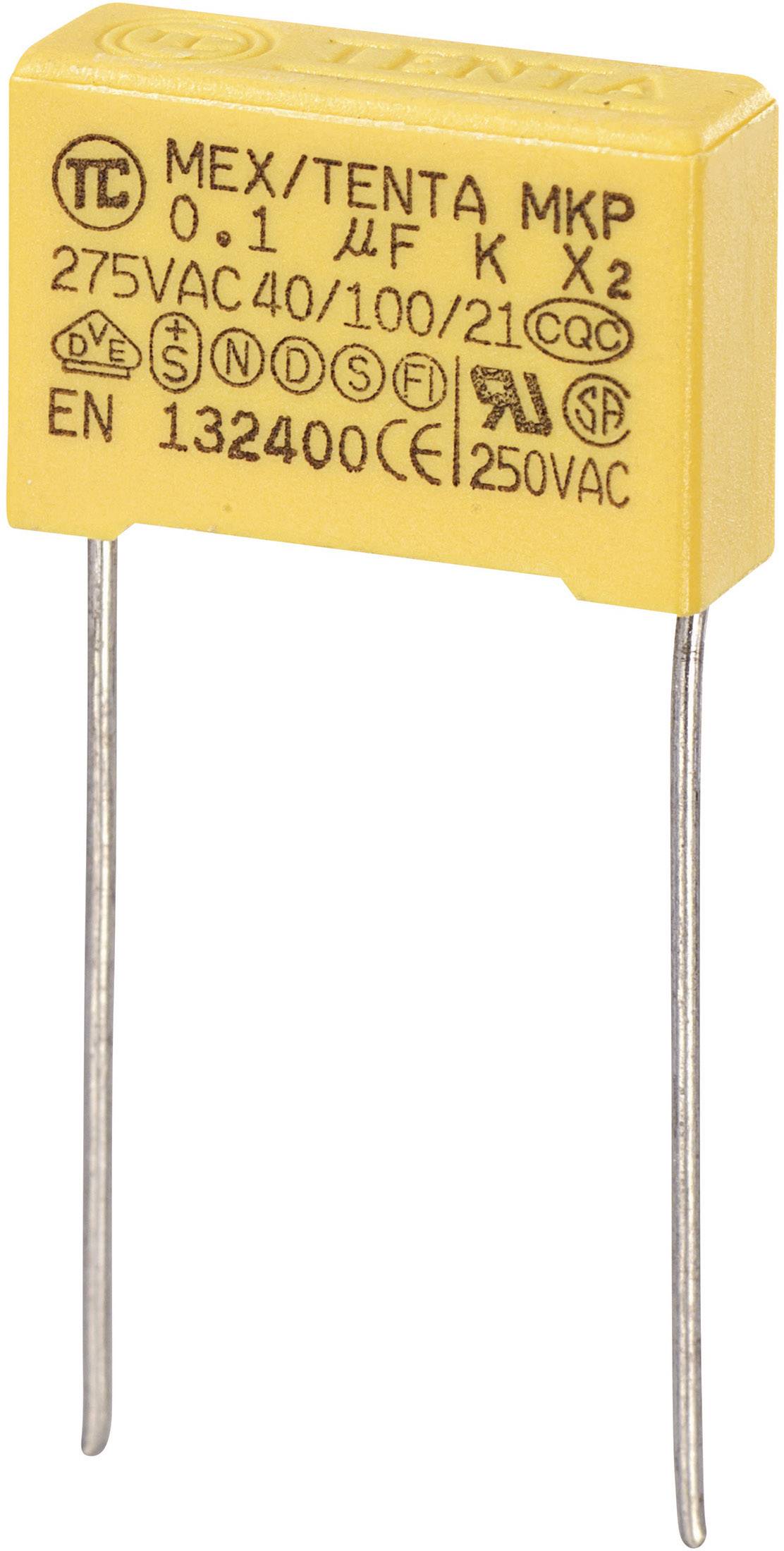 Odrušovací kondenzátor MKP-X2 TRU COMPONENTS MKP-X2 radiální, 0.15 µF, 275 V/AC,10 %, 15 mm, (d x š x v) 18 x 6 x 12 mm, 1 ks