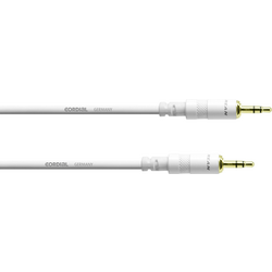 Cordial CFS3WW-SNOW jack konektory propojovací kabel [1x jack zástrčka 3,5 mm - 1x jack zástrčka 3,5 mm] 3.00 m bílá