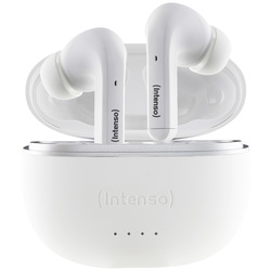 Intenso T302A In Ear Headset Bluetooth® stereo bílá Potlačení hluku Indikátor nabití, headset, Nabíjecí pouzdro, dotykové ovládání