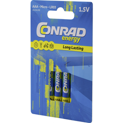 Conrad energy LR03 mikrotužková baterie AAA alkalicko-manganová 1300 mAh 1.5 V 4 ks
