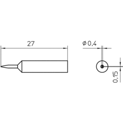 Weller XNT 1SC pájecí hrot dlátový Velikost hrotů 0.4 mm Délka hrotů 27 mm Obsahuje 1 ks