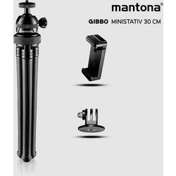 Mantona 22759 mini stativ 1/4palcové, 3/8palcové min./max.výška=80 - 300 mm černá
