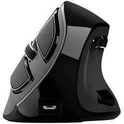 Trust VOXX Bezdrátová ergonomická myš Bluetooth®, bezdrátový optická černá 9 tlačítko 2400 dpi ergonomická, odnímatelný kabel, integrovaný scrollpad