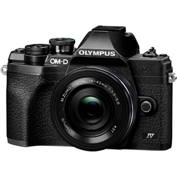 Olympus OM-D E-M10 Mark IV 1442 EZ Pancake Kit (EZ) digitální fotoaparát 21.8 Megapixel černá standardní objektiv s funkcí zoom 4K video, stabilizace obrazu, patice na blesk, Bluetooth, otočný a naklápěcí displej, elektronický hledáček, vyklápěcí di