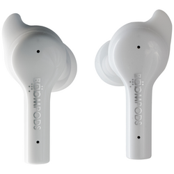 Boompods Bassline GO špuntová sluchátka Bluetooth® bílá headset, regulace hlasitosti, odolné vůči potu, dotykové ovládání