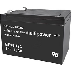 multipower PB-12-15 MP15-12C olověný akumulátor 12 V 15 Ah olověný se skelným rounem (š x v x h) 151 x 104.5 x 99 mm plochý konektor 6,35 mm bezúdržbové, nepatrné vybíjení