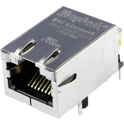 BEL Stewart Connectors  MagJack 10/100Base-TX 5 vysílač s LED 08B0-1X1T-03-F zásuvka, vestavná horizontální 10/100Base-TX počet pólů: 8P8C  poniklovaná, kov 1 ks