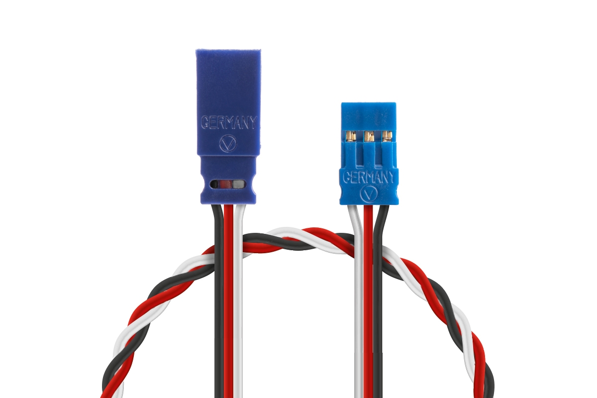 Prodlužovací kabel 350mm, FUTABA 0,35qmm kroucený silikonkabel, 1 ks. BLUE LINE SILIKON