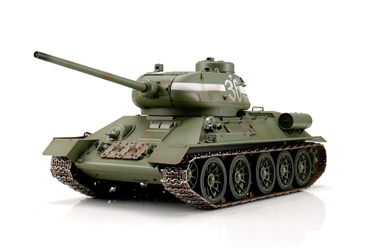 TORRO 1/16 RC T-34/85 Tank IR - barva - zelená