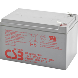 CSB Battery HR 1251W high-rate HR1251WF2 olověný akumulátor 12 V 12 Ah olověný se skelným rounem (š x v x h) 151 x 100 x 98 mm plochý konektor 6,35 mm bezúdržbové, nepatrné vybíjení