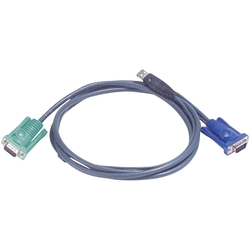 ATEN KVM kabel [1x zástrčka SPHD 15 - 1x VGA zástrčka, USB 2.0 zástrčka A] 3.00 m černá